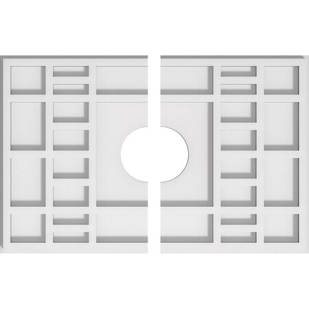 Beaux Architectural Grade PVC Ceiling Medallion, 16"W x 10 5/8"H x 3"ID x 5 1/2"C x 1"P, Two-Piece